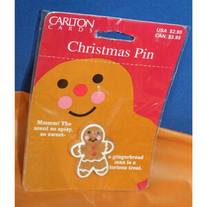 Carlton Cards American Greetings Christmas Pin Gingerbread vintage Accessory